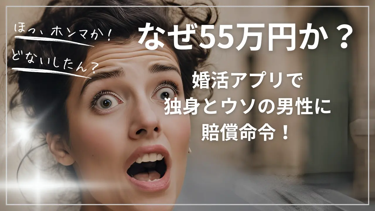 なぜ55万円か？婚活アプリで独身とウソの男性に賠償命令！