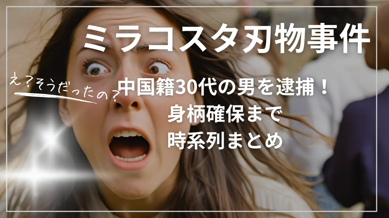 ミラコスタ刃物事件で中国籍30代の男を逮捕