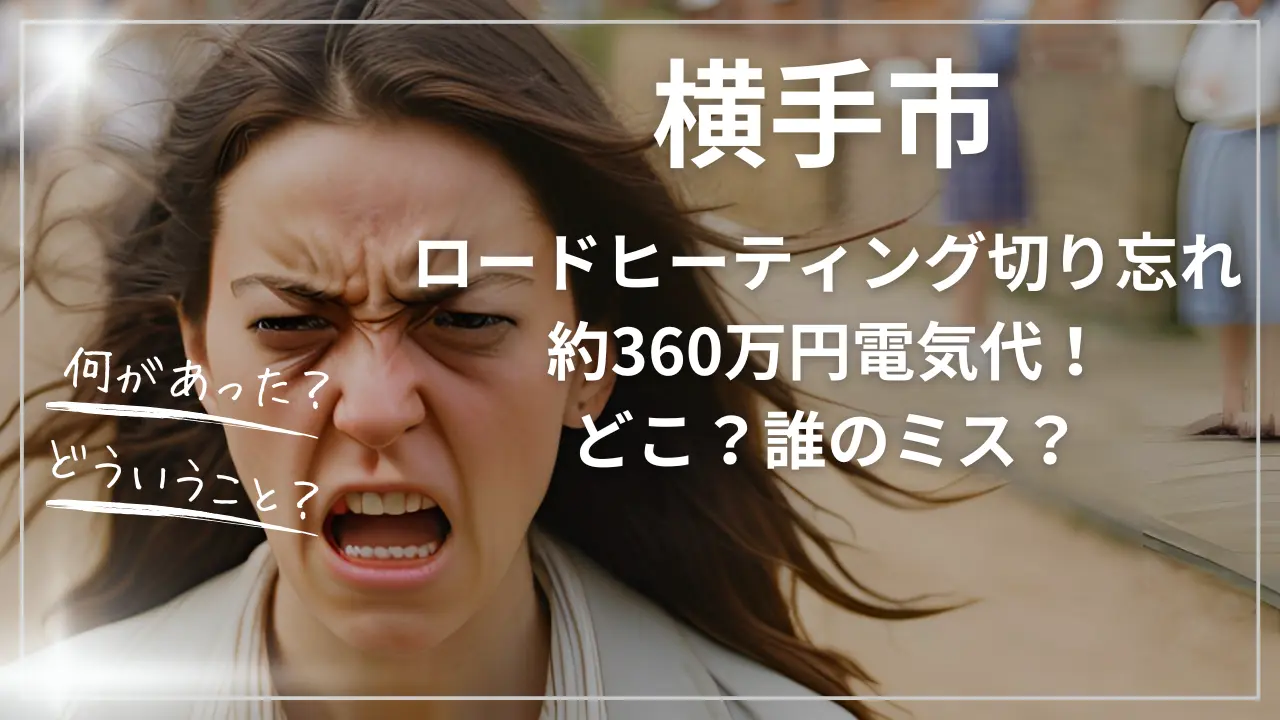 横手市ロードヒーティング切り忘れ約360万円電気代！どこ？誰のミス？