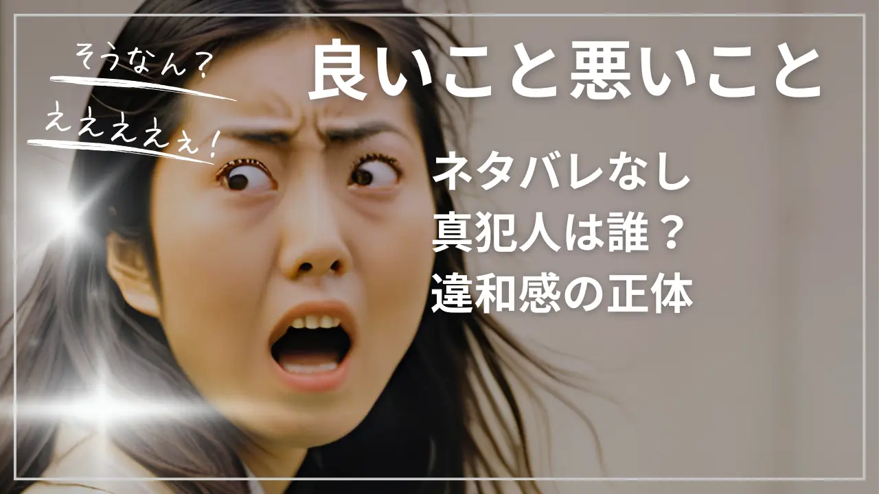 ネタバレなし・良いこと悪いこと真犯人は誰？違和感の正体