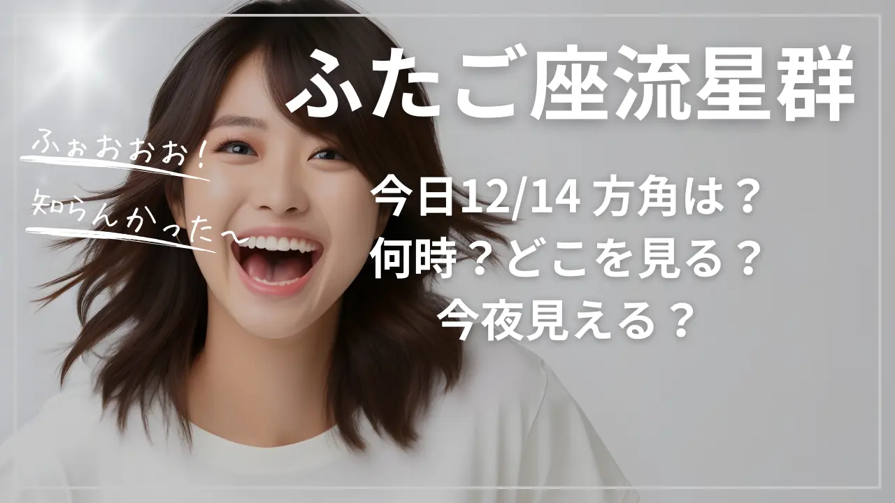 今日12/14 ふたご座流星群の方角！何時？どこを見る？今夜見える？