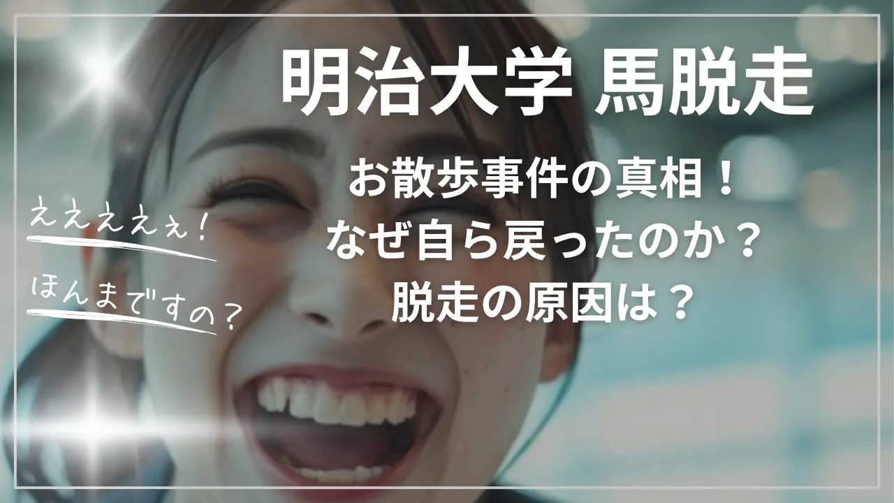 明治大学馬脱走お散歩事件の真相！なぜ自ら戻ったのか？原因は？