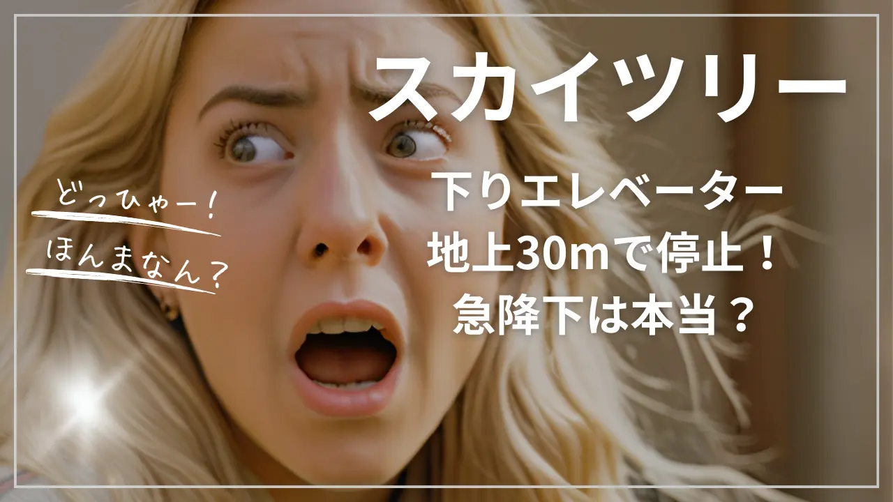 スカイツリー下りEV地上30mで停止！急降下は本当？