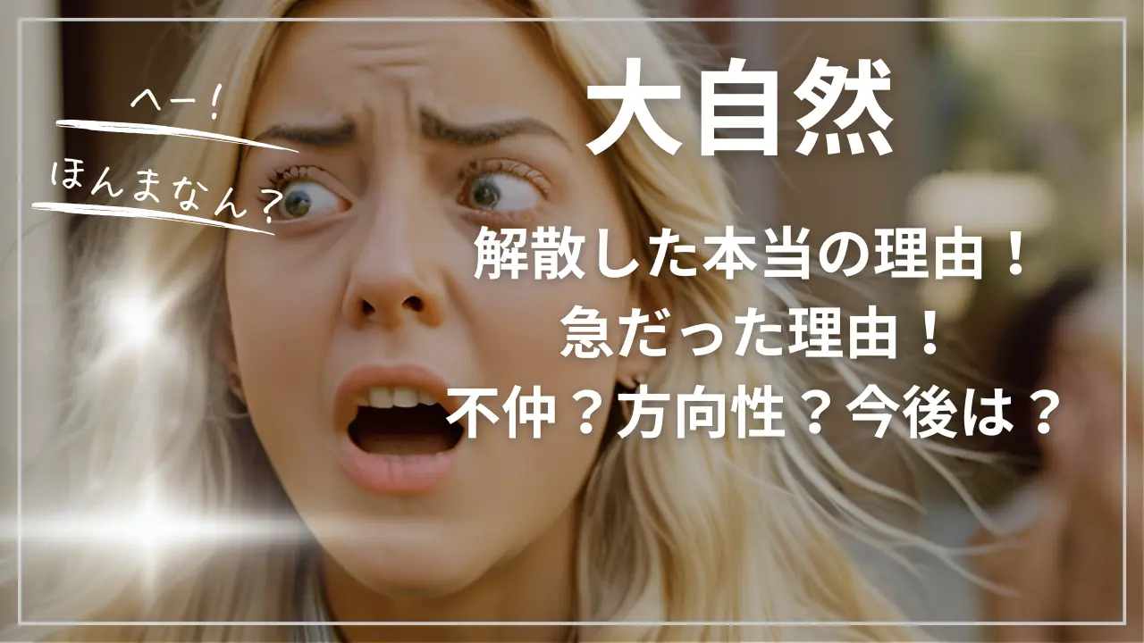 大自然が解散した本当の理由！急だった理由！不仲？方向性？今後は？